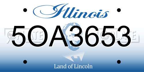 5OA3653 Illinois License Plate