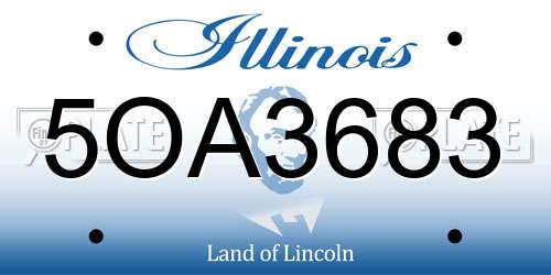 5OA3683 Illinois License Plate