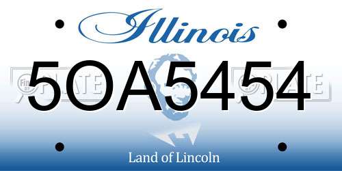 5OA5454 Illinois License Plate