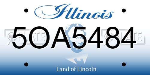 5OA5484 Illinois License Plate