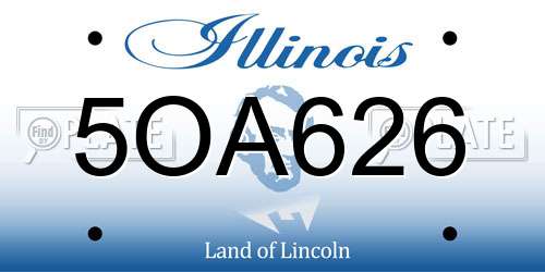 5OA626 Illinois License Plate