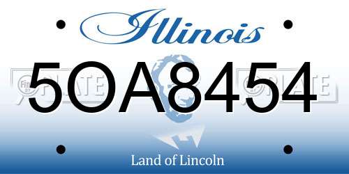 5OA8454 Illinois License Plate