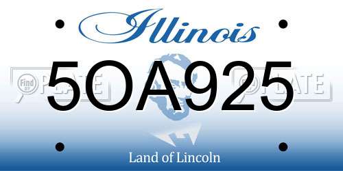 5OA925 Illinois License Plate