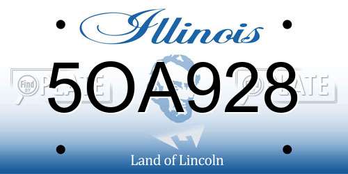 5OA928 Illinois License Plate