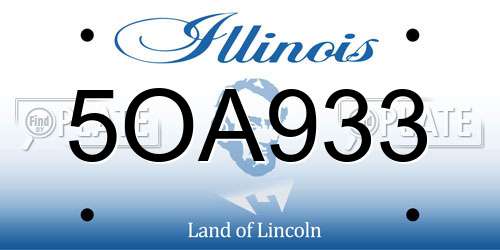 5OA933 Illinois License Plate