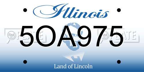 5OA975 Illinois License Plate