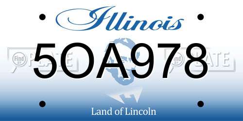 5OA978 Illinois License Plate