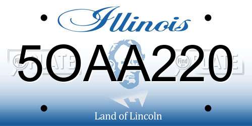 5OAA220 Illinois License Plate