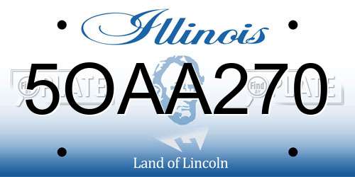 5OAA270 Illinois License Plate