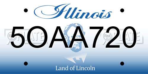 5OAA720 Illinois License Plate