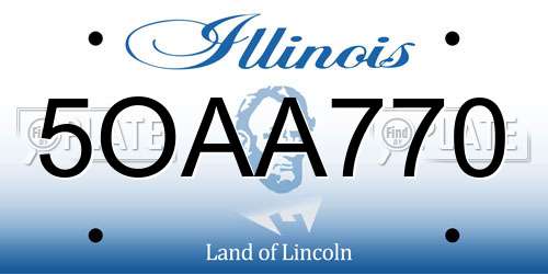 5OAA770 Illinois License Plate