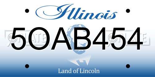 5OAB454 Illinois License Plate