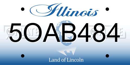 5OAB484 Illinois License Plate