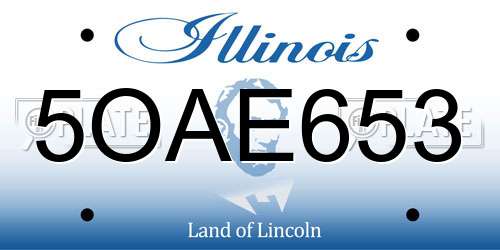 5OAE653 Illinois License Plate
