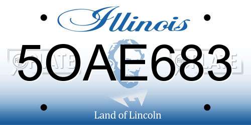 5OAE683 Illinois License Plate