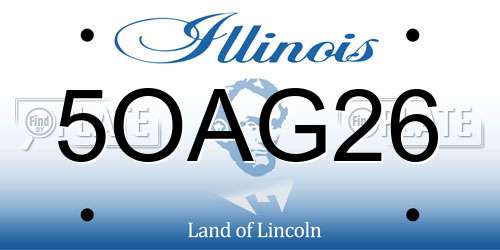 5OAG26 Illinois License Plate