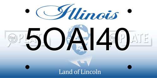 5OAI40 Illinois License Plate
