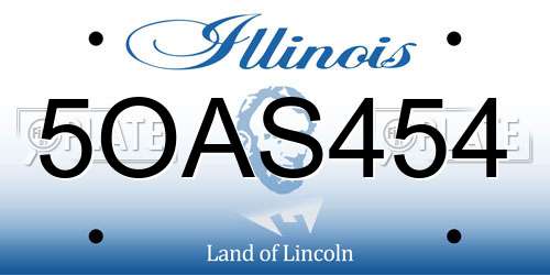 5OAS454 Illinois License Plate