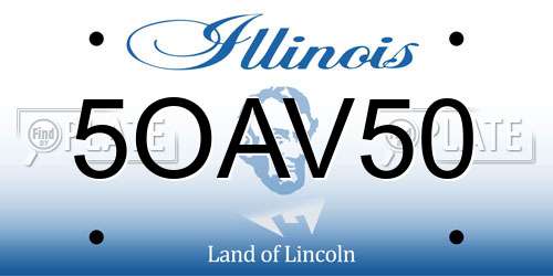 5OAV50 Illinois License Plate