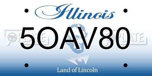 5OAV80 Illinois License Plate