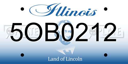 5OB0212 Illinois License Plate