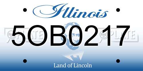 5OB0217 Illinois License Plate
