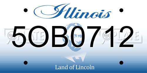 5OB0712 Illinois License Plate