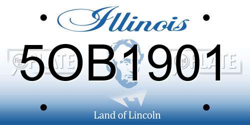 5OB1901 Illinois License Plate