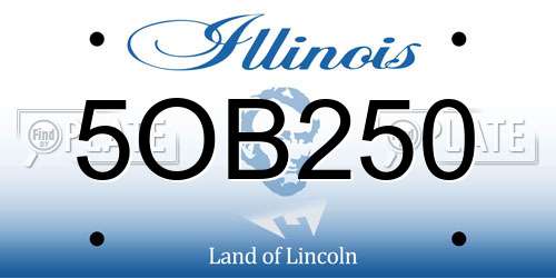 5OB250 Illinois License Plate