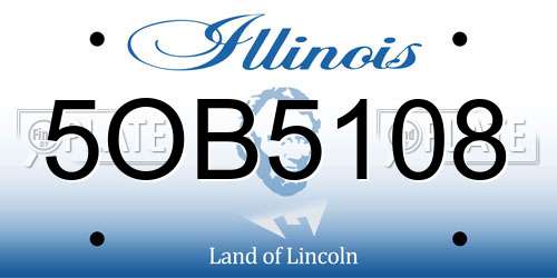 5OB5108 Illinois License Plate