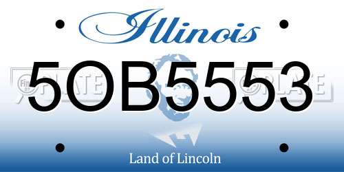 5OB5553 Illinois License Plate