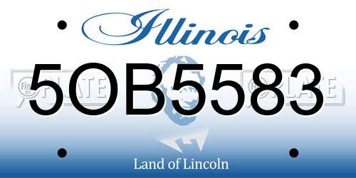 5OB5583 Illinois License Plate