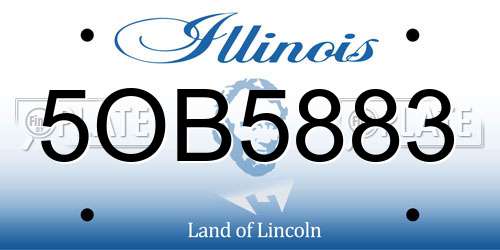5OB5883 Illinois License Plate