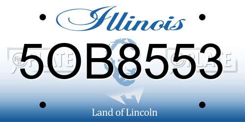 5OB8553 Illinois License Plate
