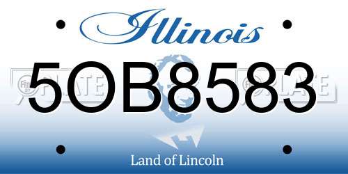 5OB8583 Illinois License Plate