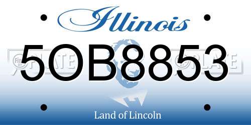 5OB8853 Illinois License Plate