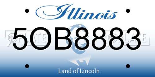 5OB8883 Illinois License Plate