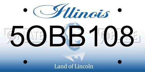 5OBB108 Illinois License Plate