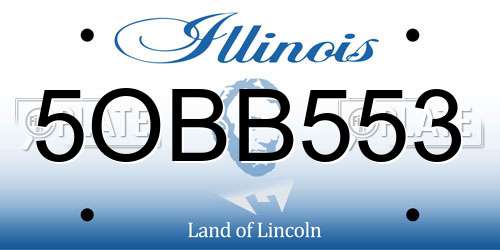 5OBB553 Illinois License Plate