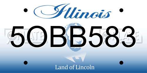 5OBB583 Illinois License Plate
