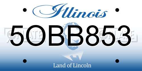5OBB853 Illinois License Plate