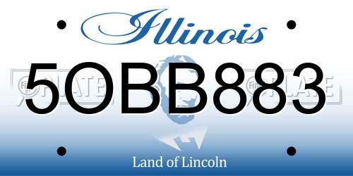 5OBB883 Illinois License Plate