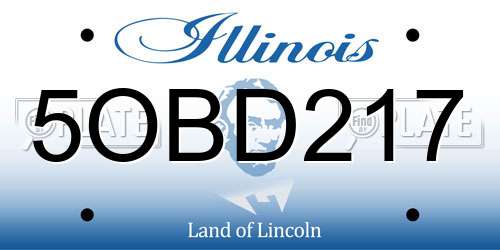 5OBD217 Illinois License Plate