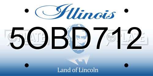 5OBD712 Illinois License Plate