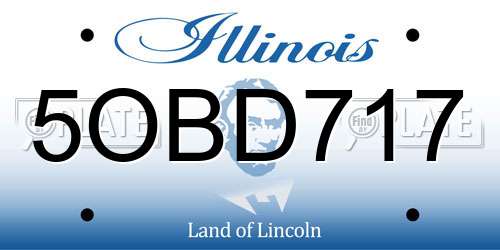 5OBD717 Illinois License Plate