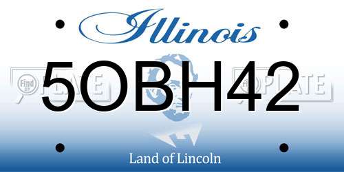 5OBH42 Illinois License Plate