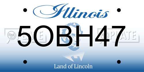 5OBH47 Illinois License Plate