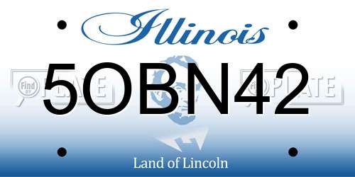 5OBN42 Illinois License Plate