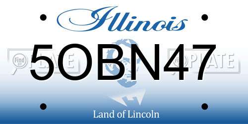 5OBN47 Illinois License Plate