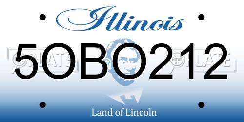 5OBO212 Illinois License Plate